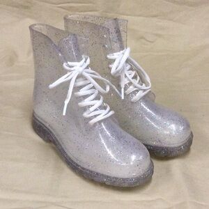 Urban Outfitters Clear glitter Combat Boots